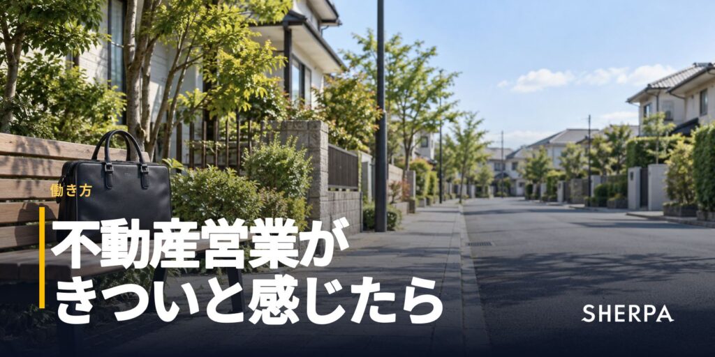 不動産営業がきつい理由｜辞める前に考える働き方